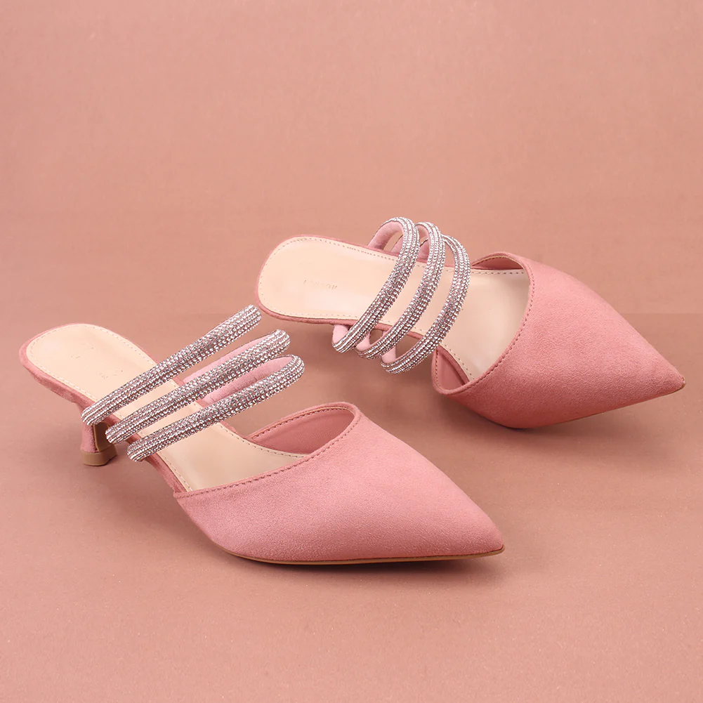 Women "VINCE" Diamante Slip On Sandals - Image 6