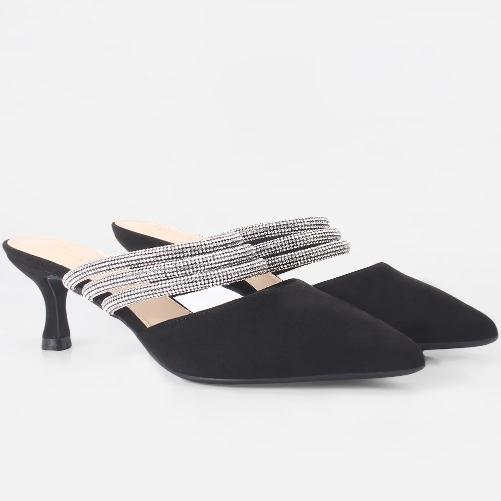 Women "VINCE" Diamante Slip On Sandals - Image 2