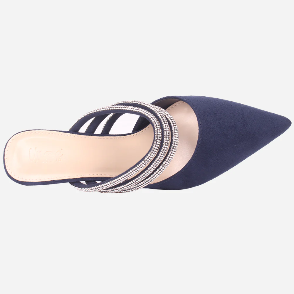 Women "VINCE" Diamante Slip On Sandals - Image 4