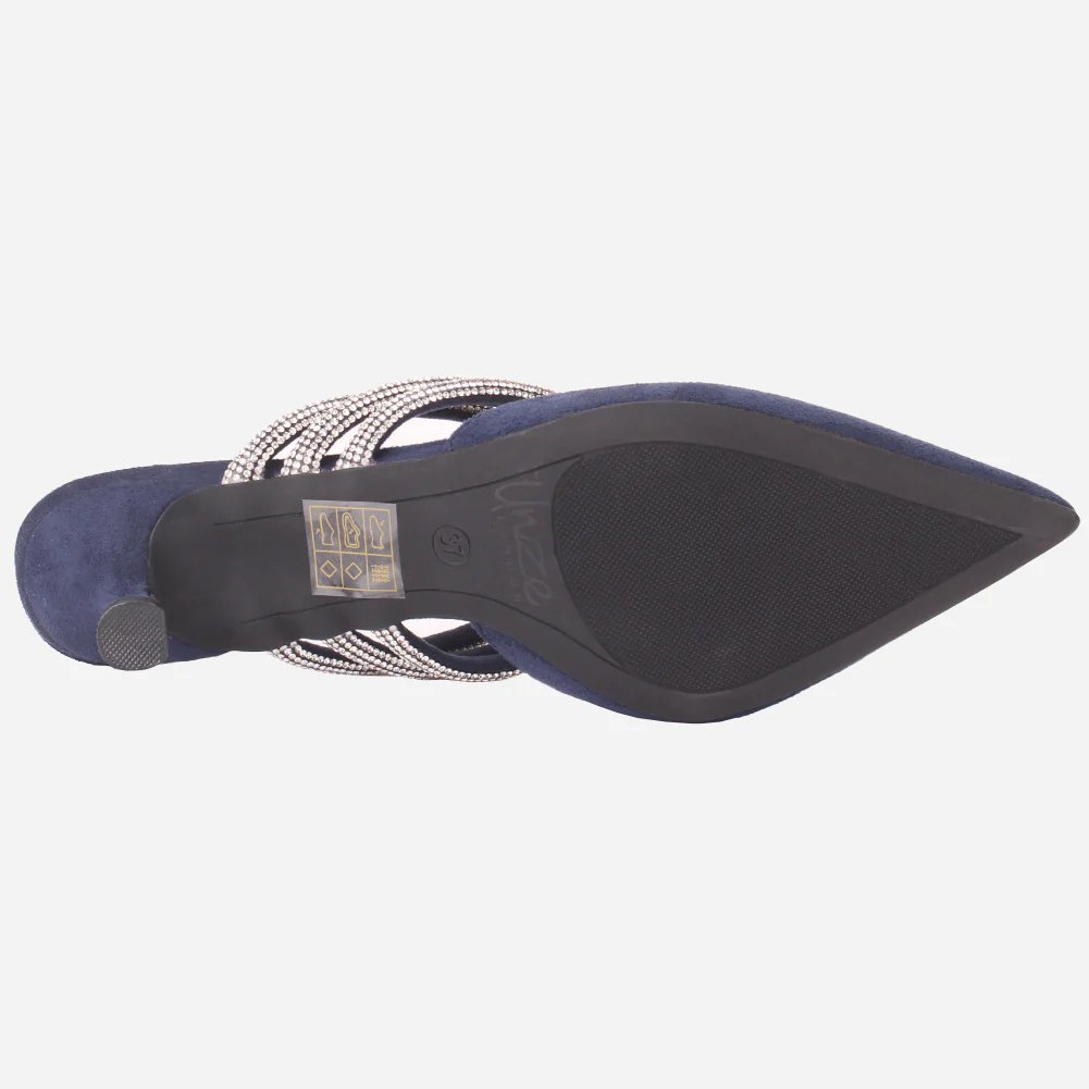 Women "VINCE" Diamante Slip On Sandals - Image 5