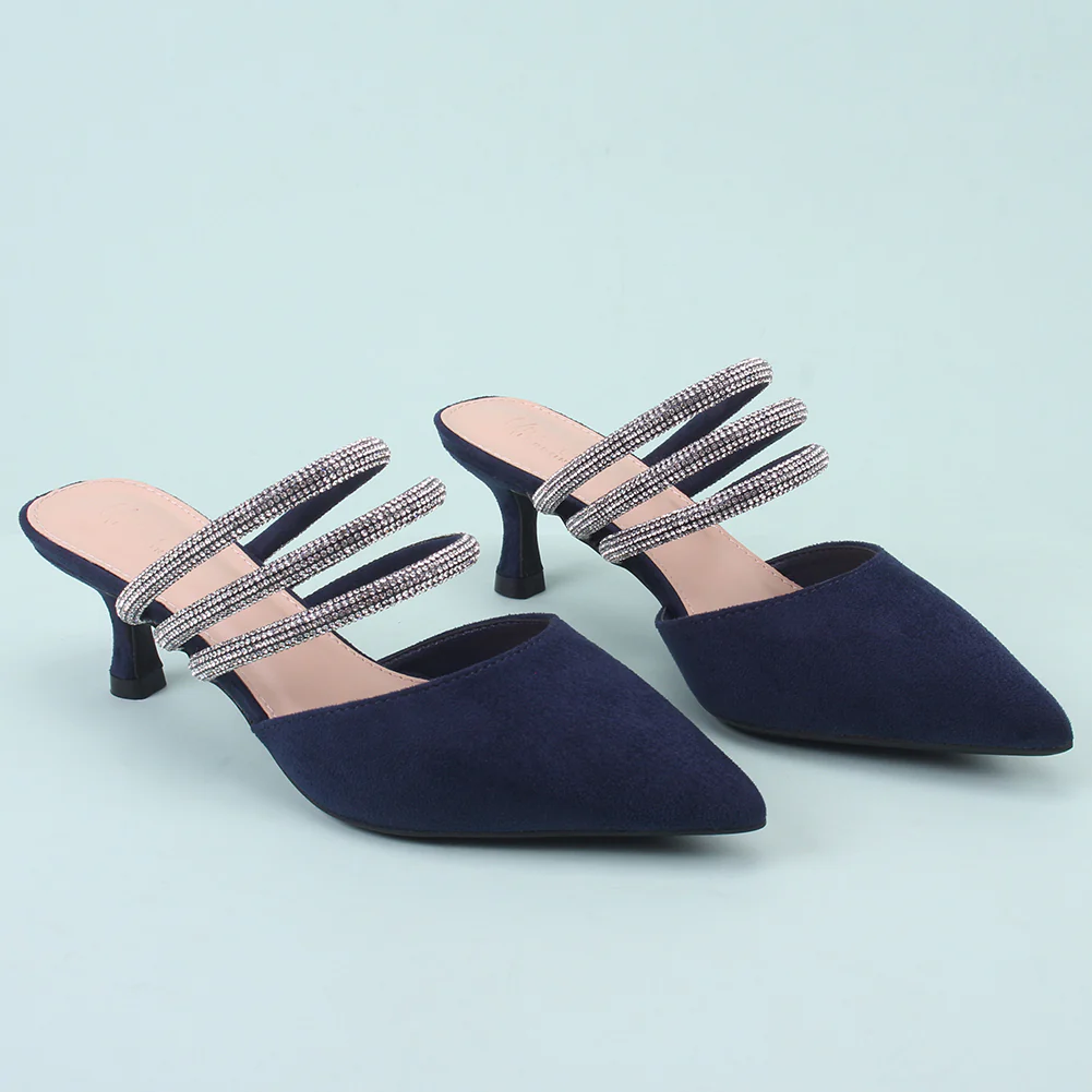 Women "VINCE" Diamante Slip On Sandals - Image 6