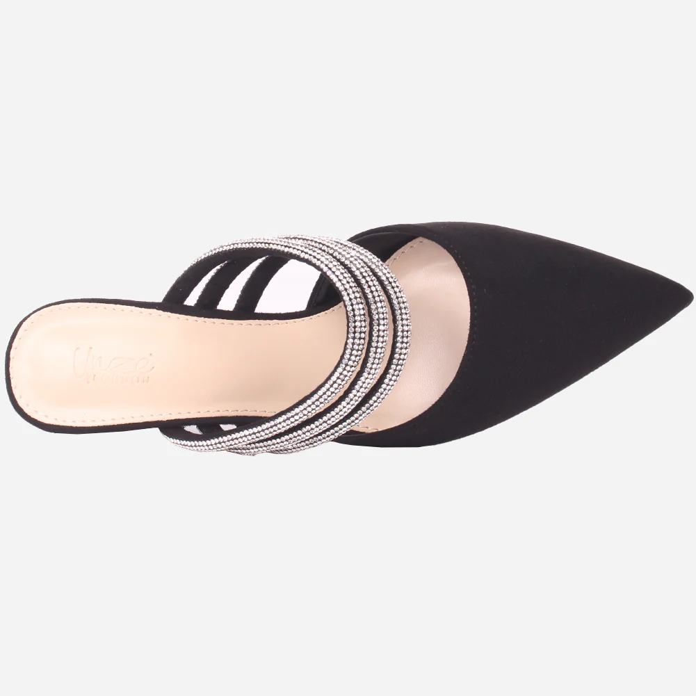 Women "VINCE" Diamante Slip On Sandals - Image 4