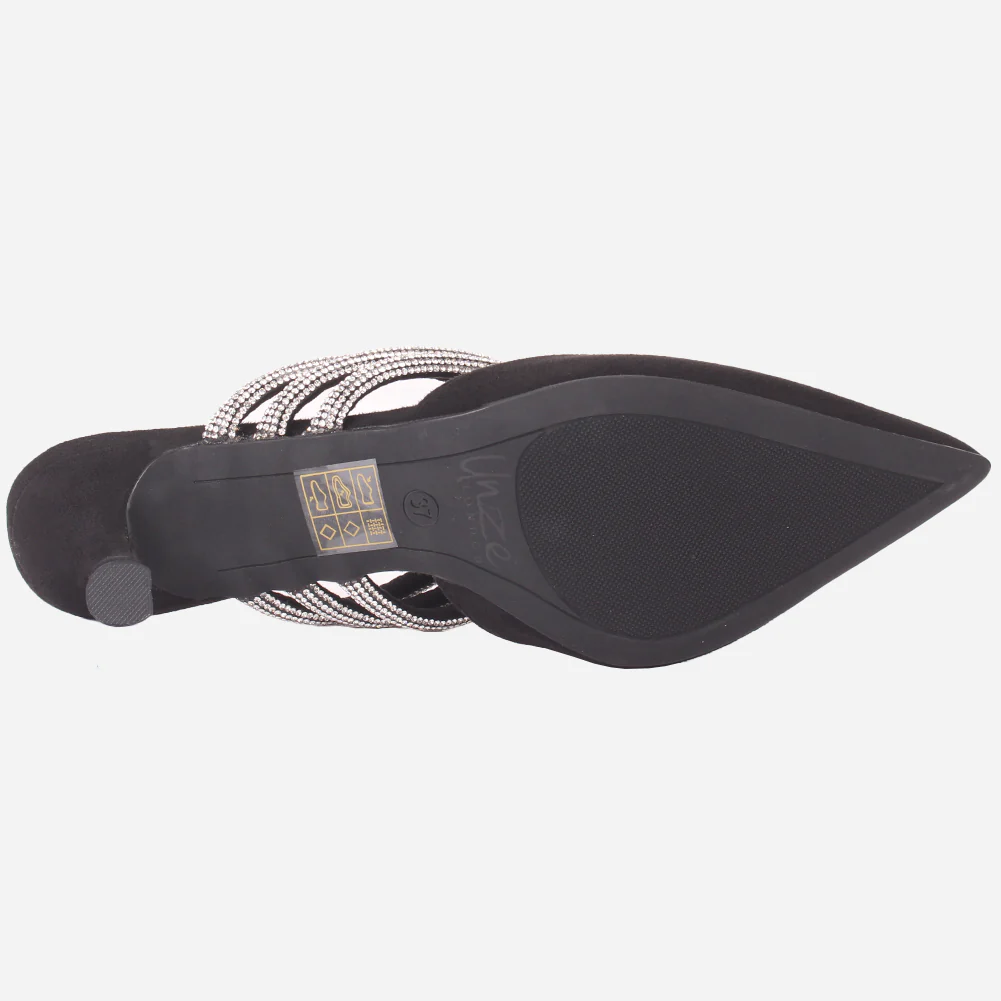 Women "VINCE" Diamante Slip On Sandals - Image 5