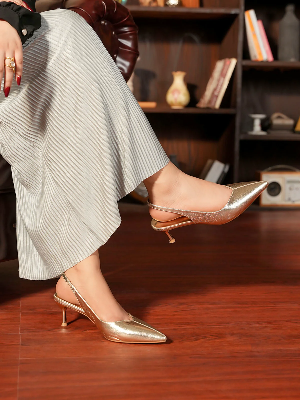 Women "XAVIER" Glossy Evening Heel Sandals