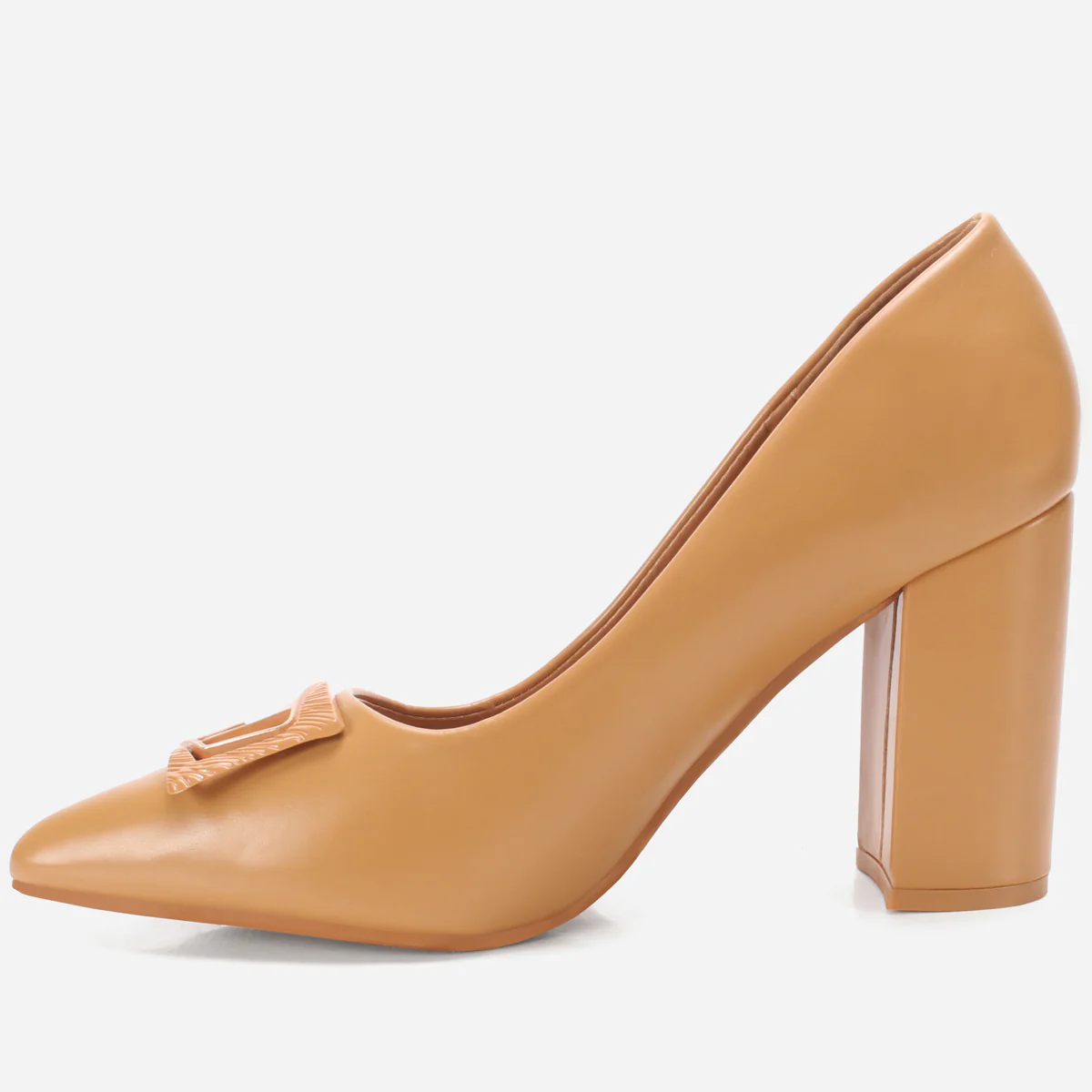 Womens "AINSLEY" Pointed Toe Block Heeled Courts - Image 3