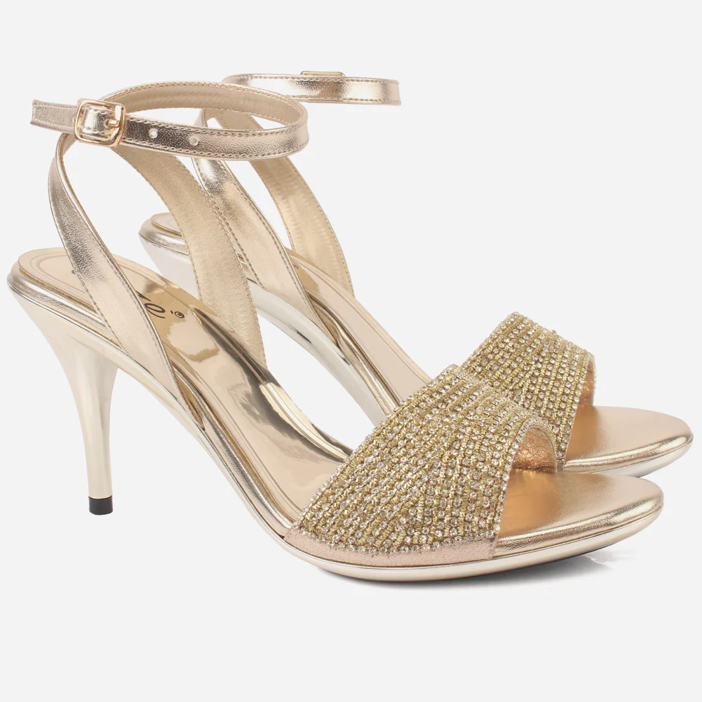 Women's "ALEXA" Rhinestones Decorated Stiletto Sandals - Image 2