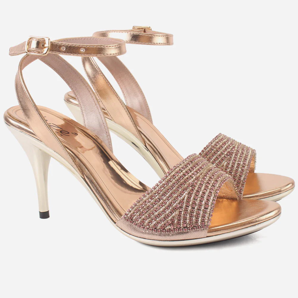 Women's "ALEXA" Rhinestones Decorated Stiletto Sandals - Image 2