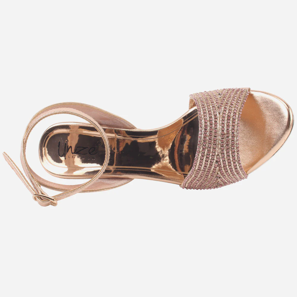 Women's "ALEXA" Rhinestones Decorated Stiletto Sandals - Image 4