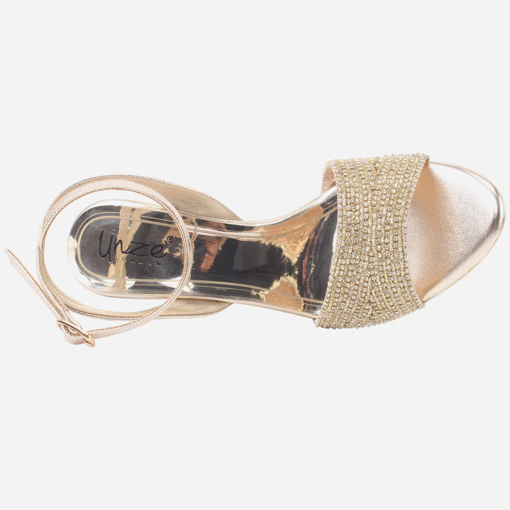 Women's "ALEXA" Rhinestones Decorated Stiletto Sandals - Image 4