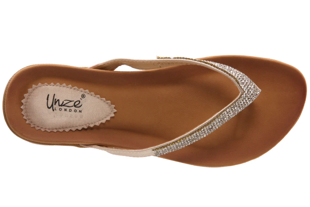 Womens 'Antonia' Flat Thong Slippers - Image 4
