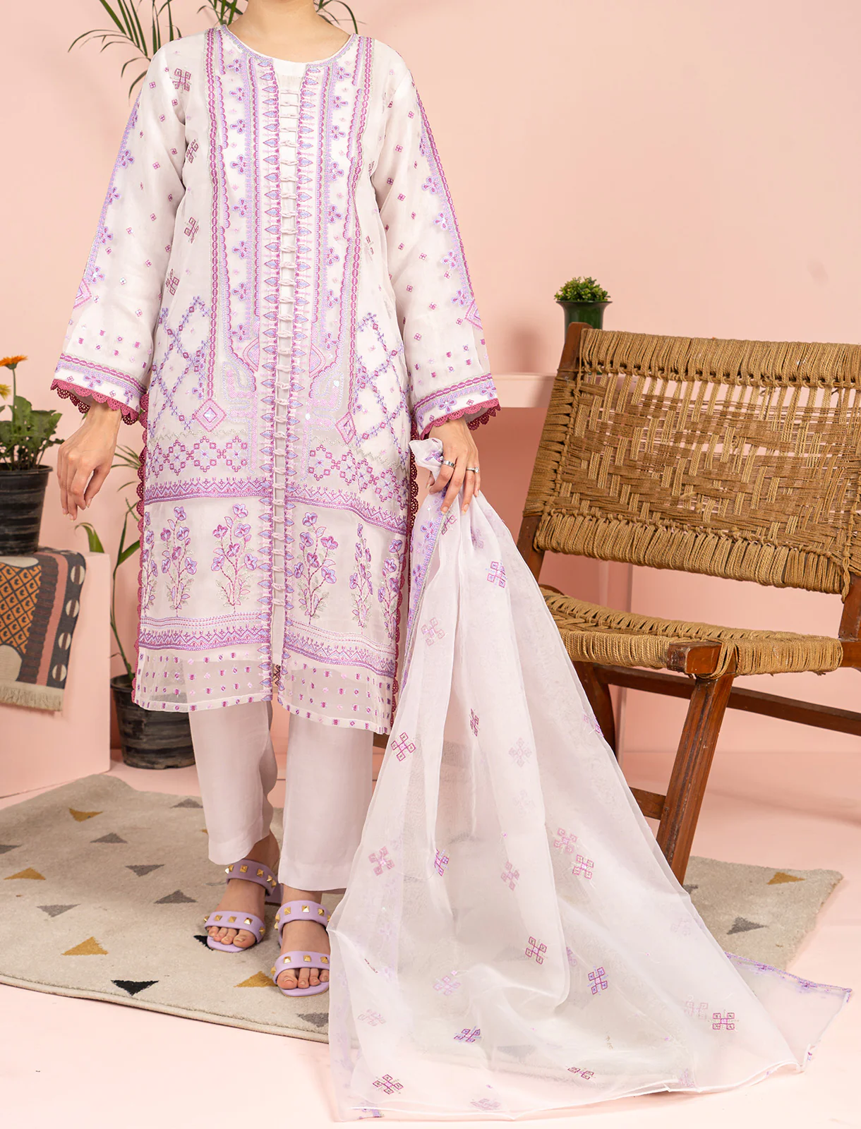 Womens "AREZOO" Luxe Organza Three Piece Suit