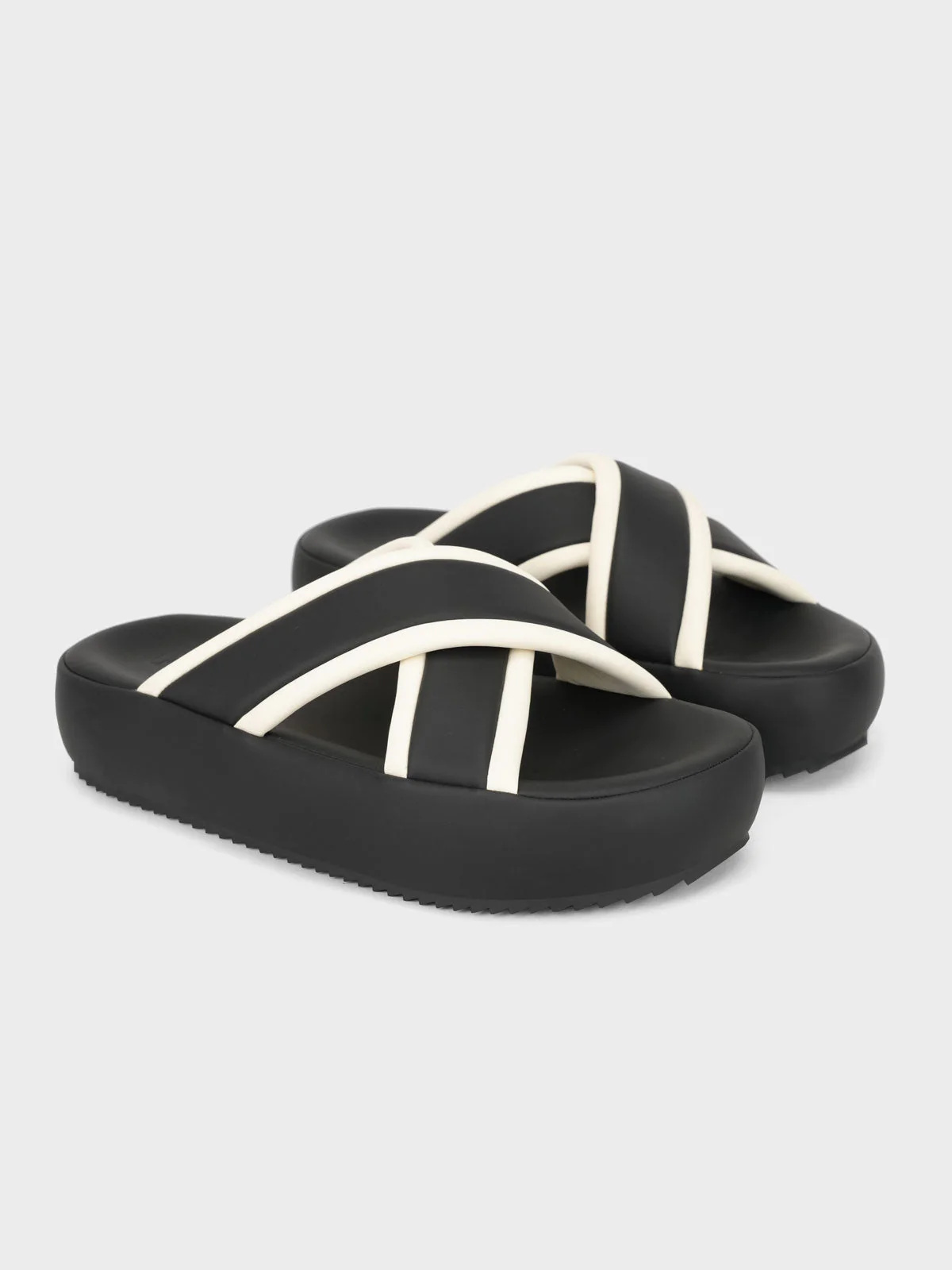 Womens "BOWIE" Cross Over Design Slippers - Image 4