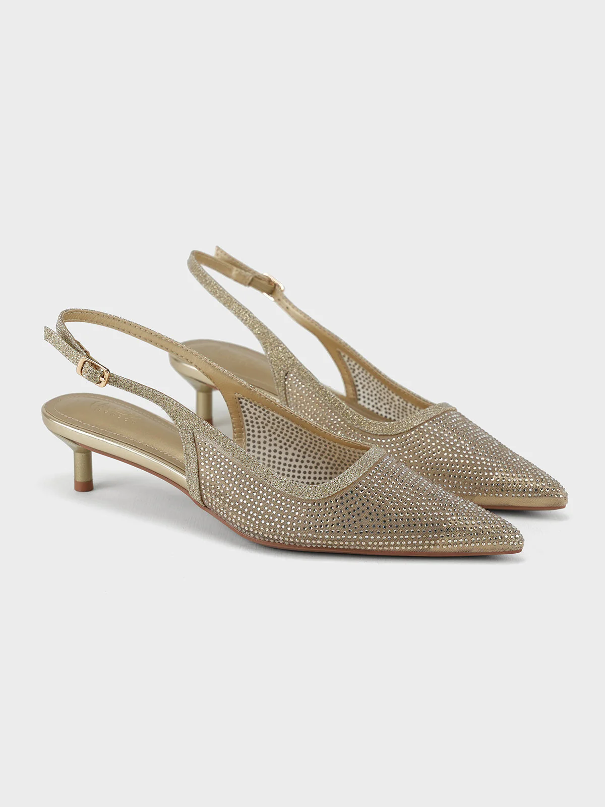 Womens "CANVAS" Pointed Back Strap Sandals - Image 4