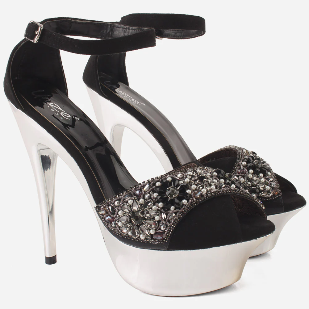 Women's "CAPRI" Stones Encrusted Platform Sandals - Image 2
