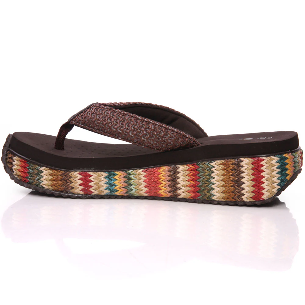 Womens Casual Wedge Thong Slippers - Image 3