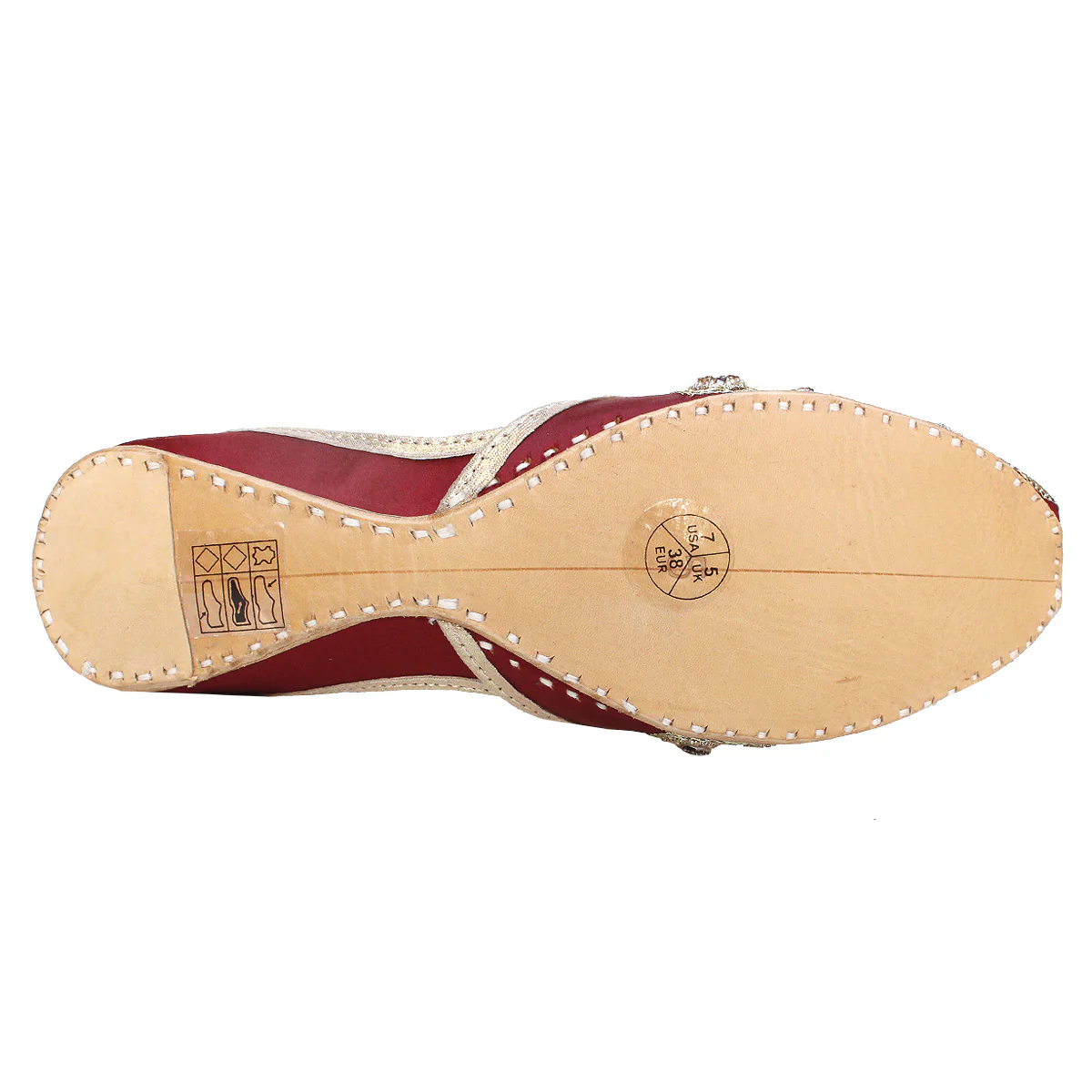 Womens "CERIN" Decorated Flat  Khussa Pumps - Image 5