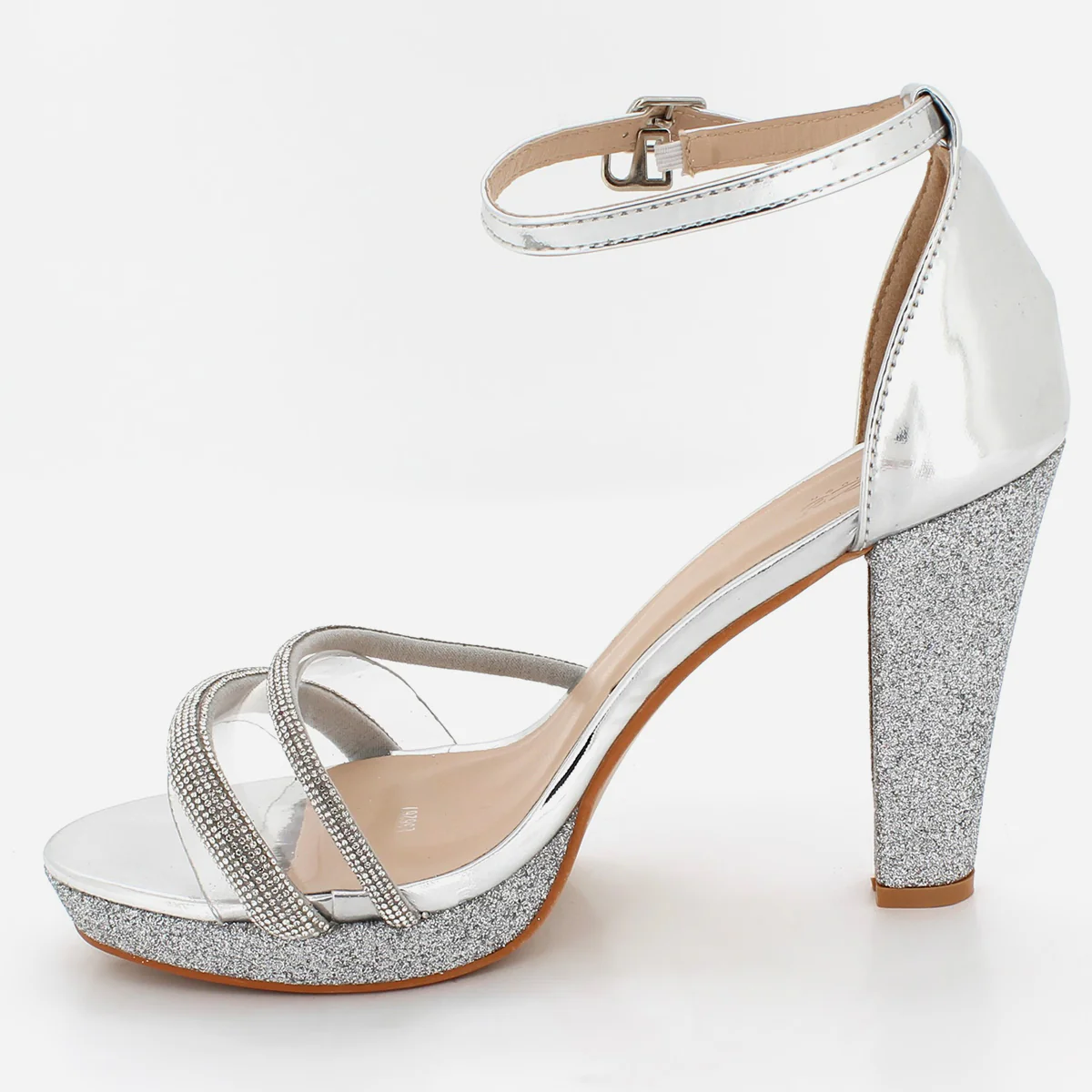 Womens "CHARLET" Fancy Block Heeled Party Sandals - Image 4