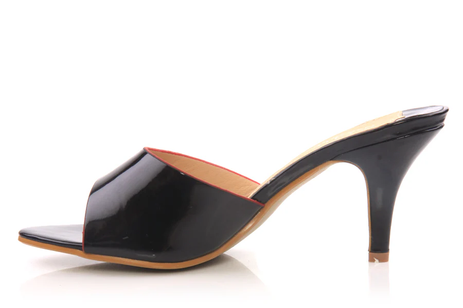 Womens 'Ciel' Simple Slip on Heel Sandals - Image 2