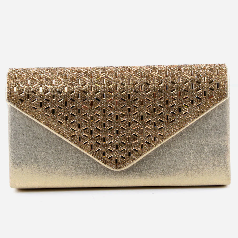 Womens Clutch Bag Wedding Handbag Prom Purse Sparkly Flap Over Diamante Party Bags Diamante Birthday Gifts for Her - Image 3