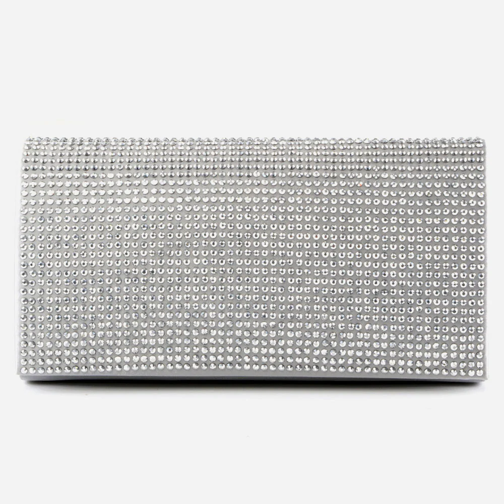 Womens Clutch Bag Wedding Handbag Prom Purse Sparkly Flap Over Diamante Party Bags Diamante Birthday Gifts for Her - Image 3