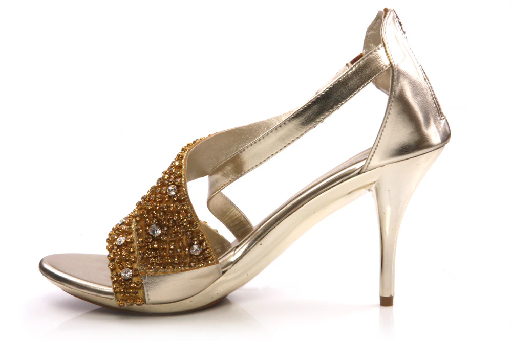 Womens Criss Cross Strap Evening Sandal - Image 3