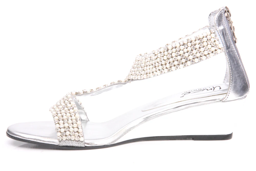 Womens Embellished 'Celine' T Strap Sandals - Image 3