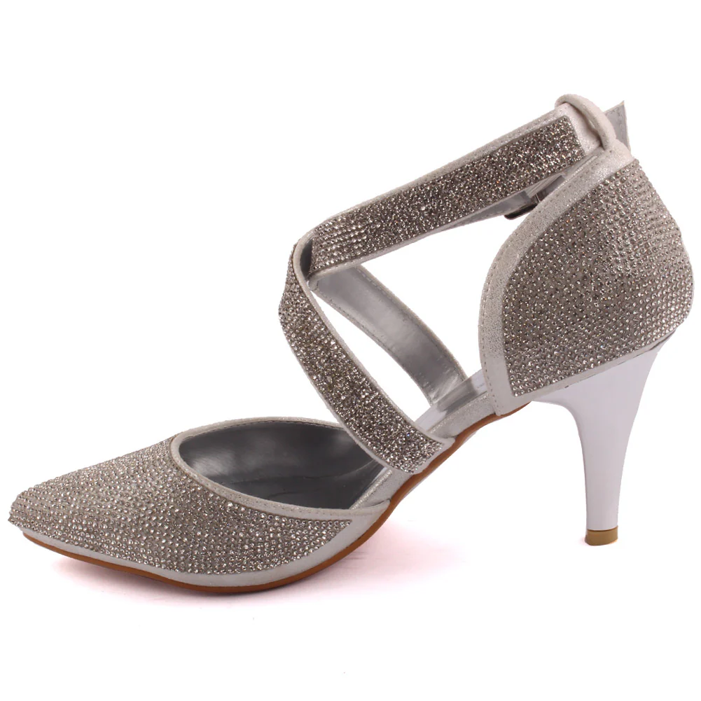 Womens ‘Esa’ Decorated Bridal Pointy Wedding Shoes - Image 3