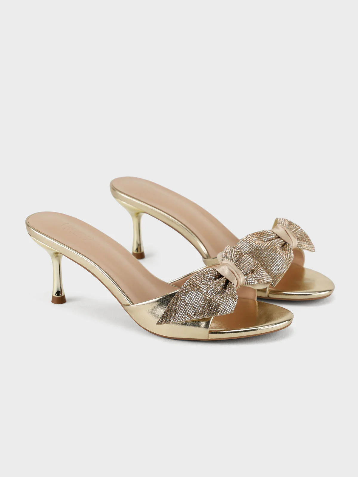 Womens "EUODIA" Shimmery Decorated Sandals - Image 4