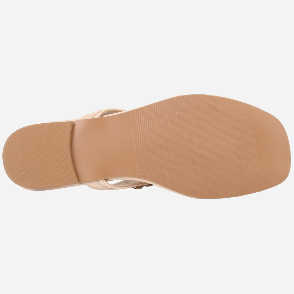 Womens "FARINA" Embellished V-Bar Summer Slippers - Image 5