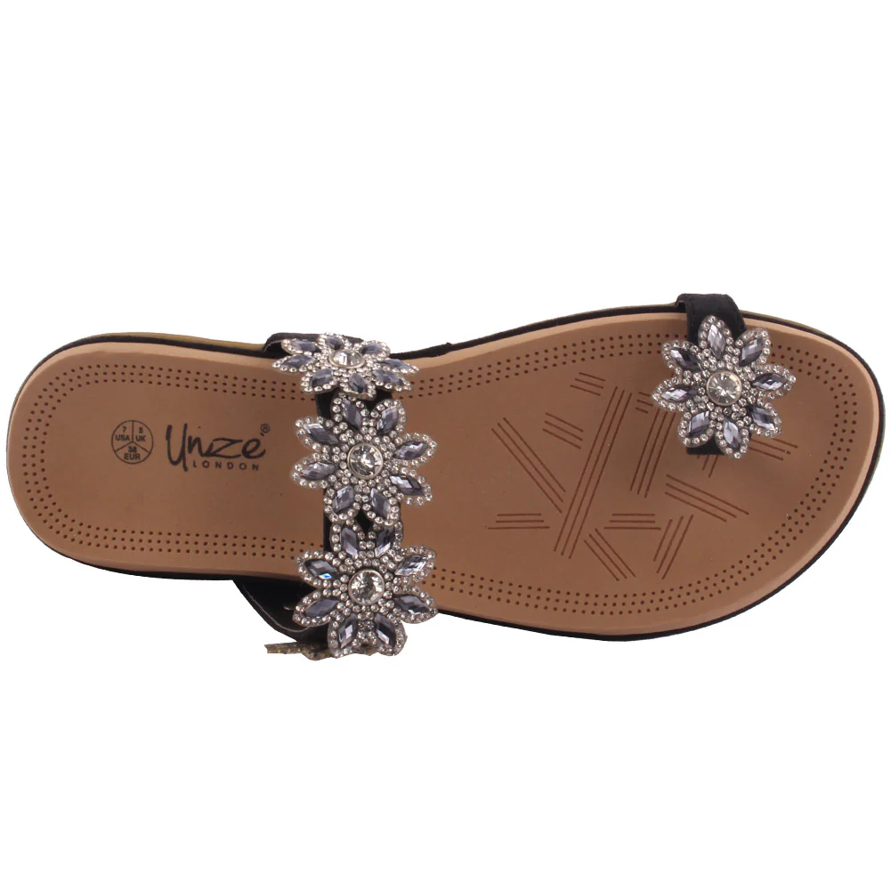 Womens ‘Fevia’ Flat Decorated Summer Slippers - Image 4