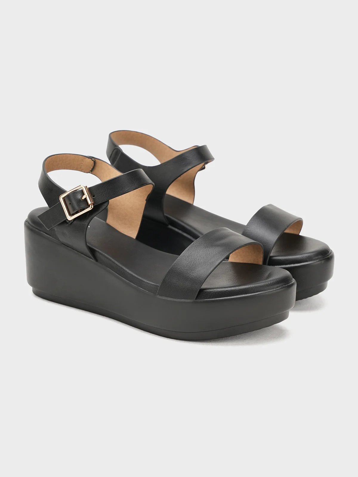 Womens "GITANE" Soft Wedge Sandals - Image 2