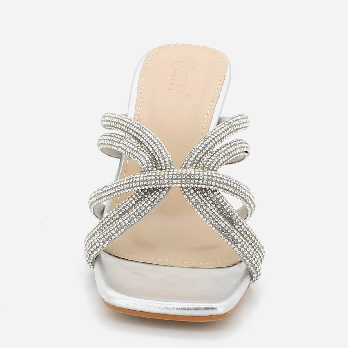 Womens "GUANI" Crystal Decorated Slid-In Party Sandals - Image 5