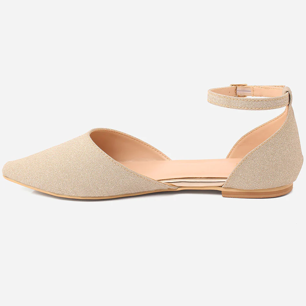 Womens "HARLEY" Ballet Flats Ankle Strap Dress Shoes Sandals - Image 3