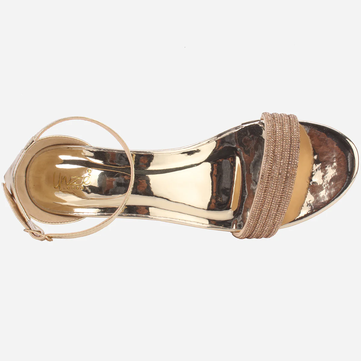Womens "HORAIN" Open Toe Block Heeled Sandals - Image 4