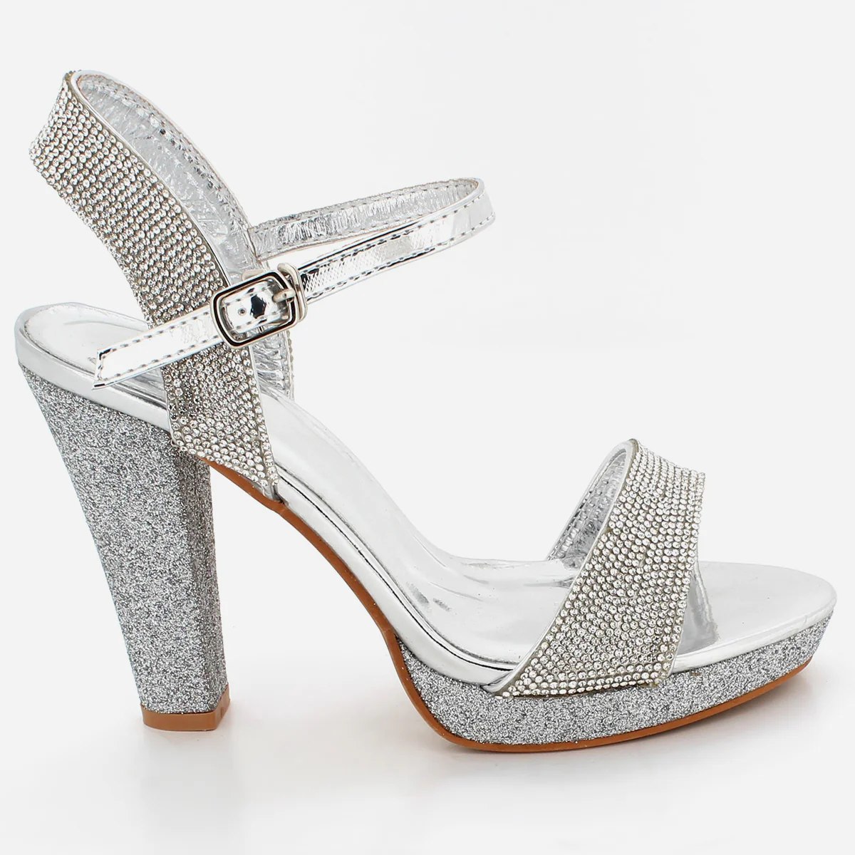 Womens "ILIANA" Embellished Block Heeled Party Sandals - Image 2
