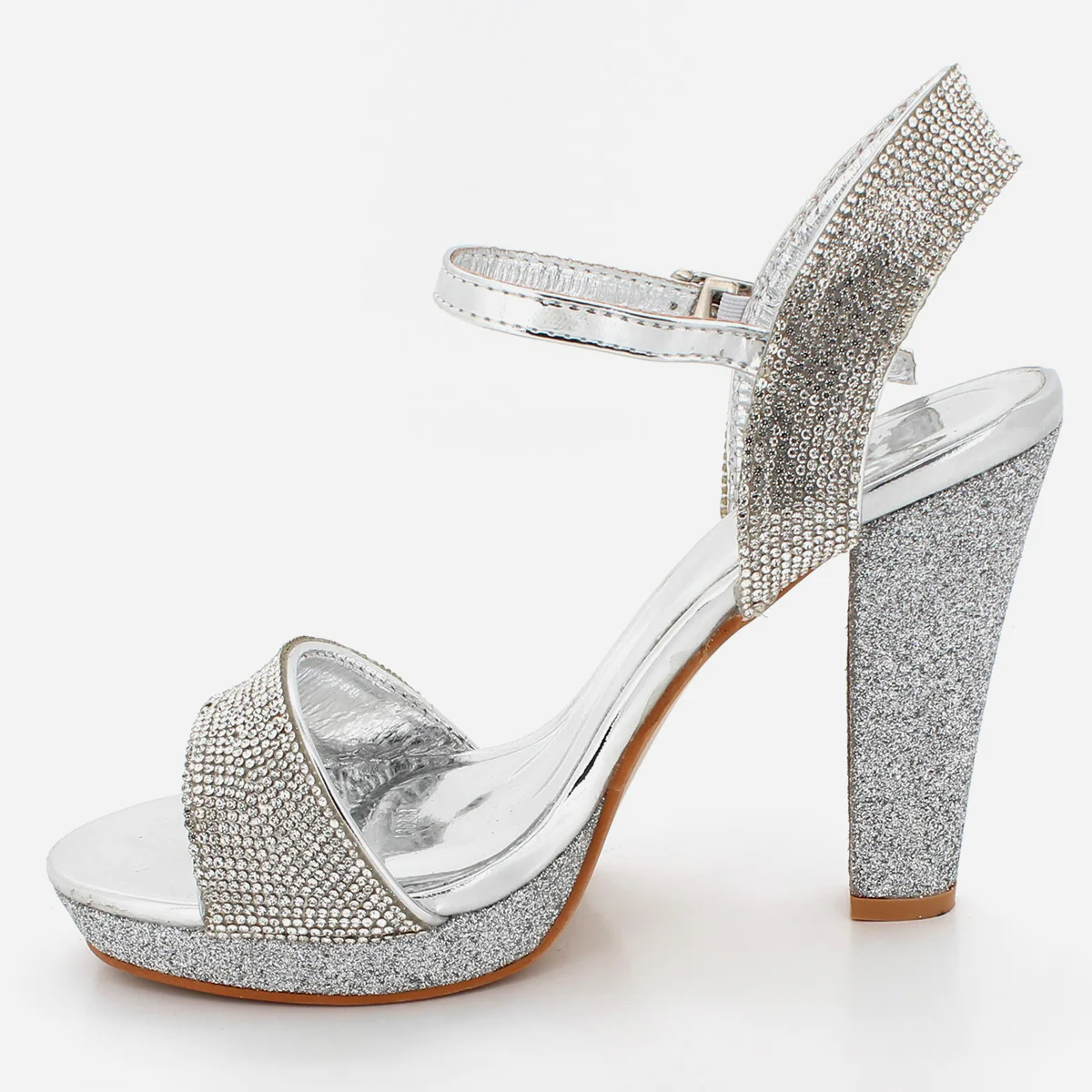 Womens "ILIANA" Embellished Block Heeled Party Sandals - Image 4