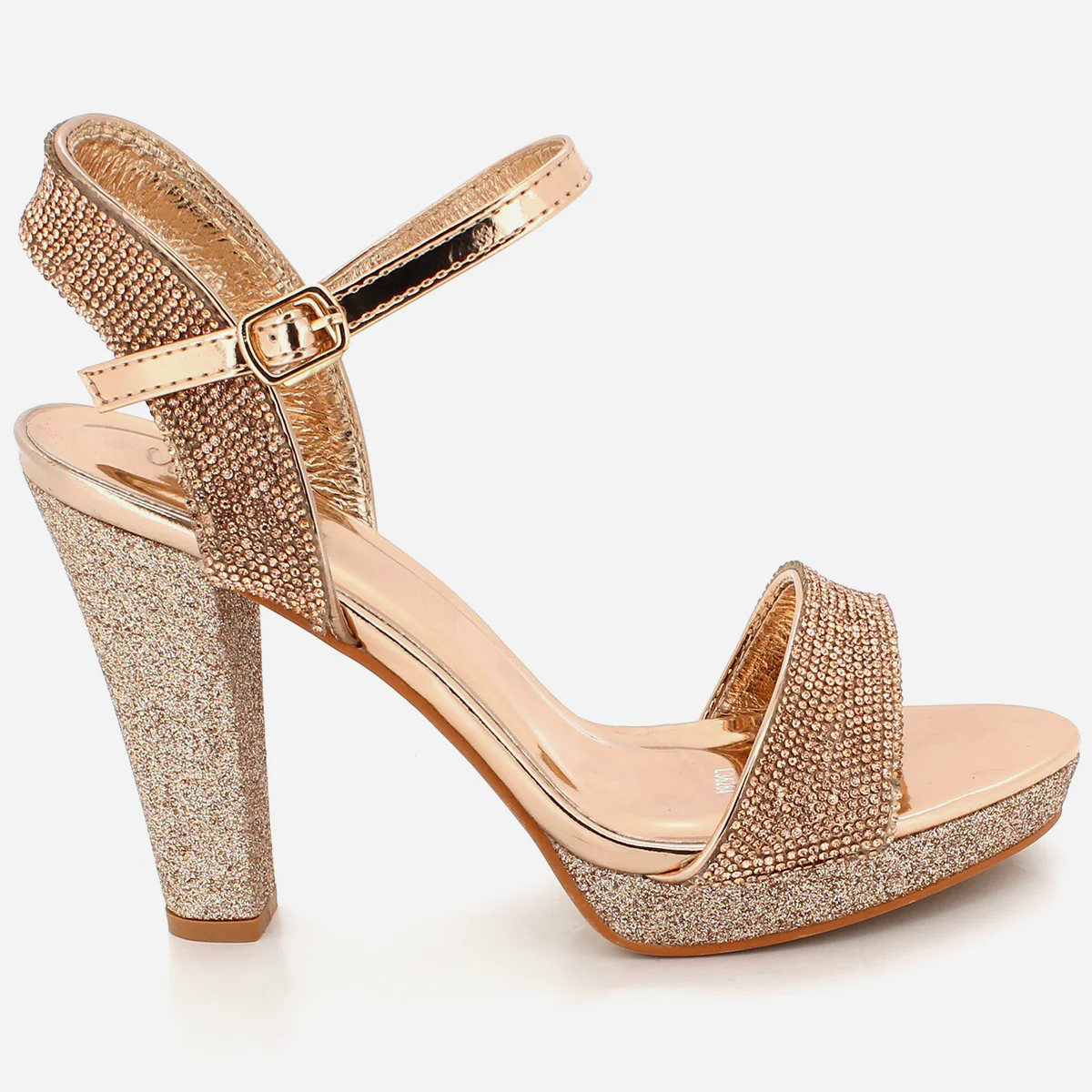 Womens "ILIANA" Embellished Block Heeled Party Sandals - Image 2