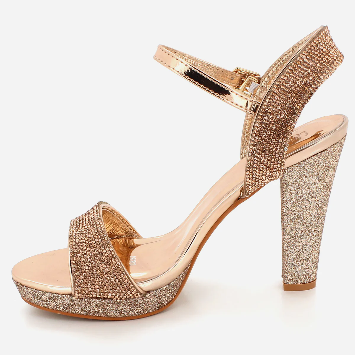Womens "ILIANA" Embellished Block Heeled Party Sandals - Image 4