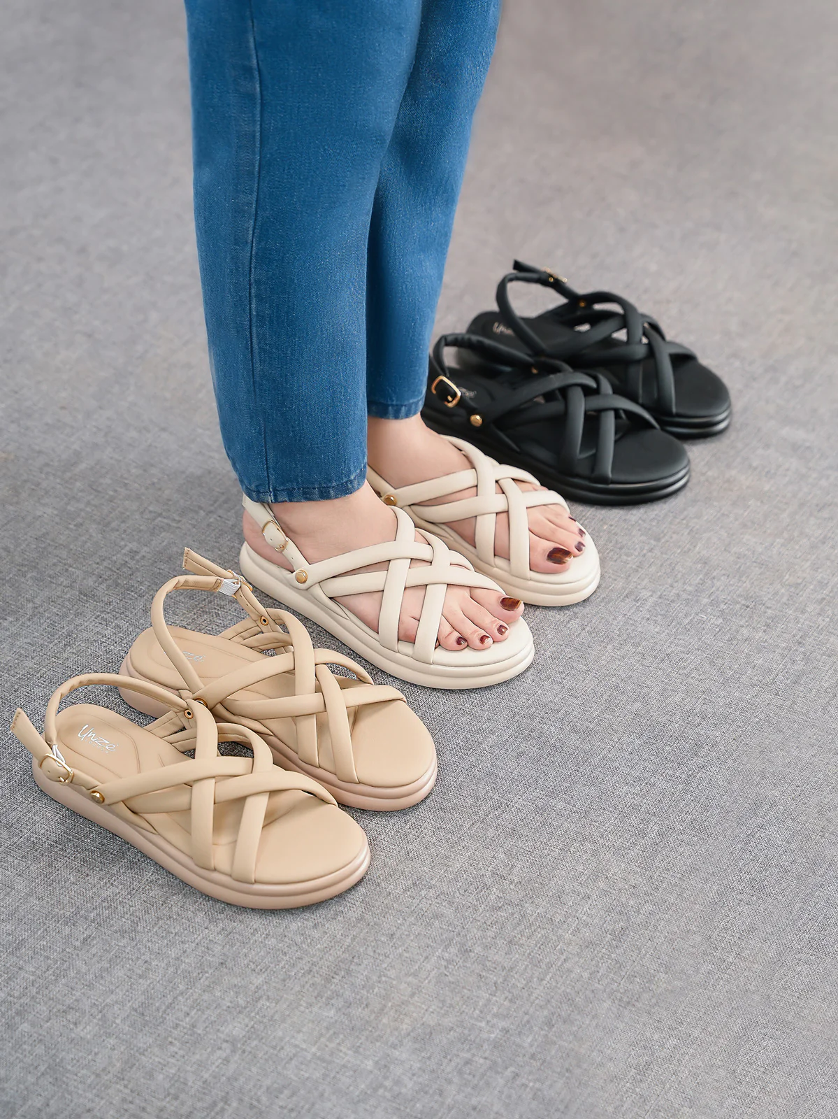 Womens "JIXCA" Comfy Padded Sandals - Image 3