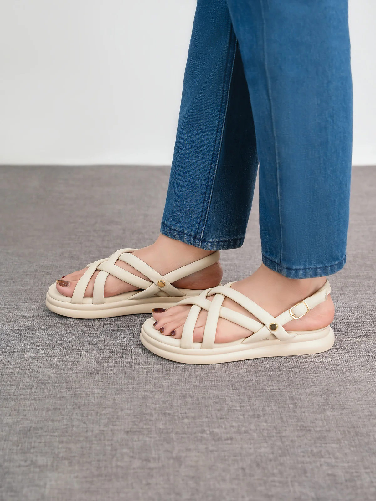 Womens "JIXCA" Comfy Padded Sandals - Image 6