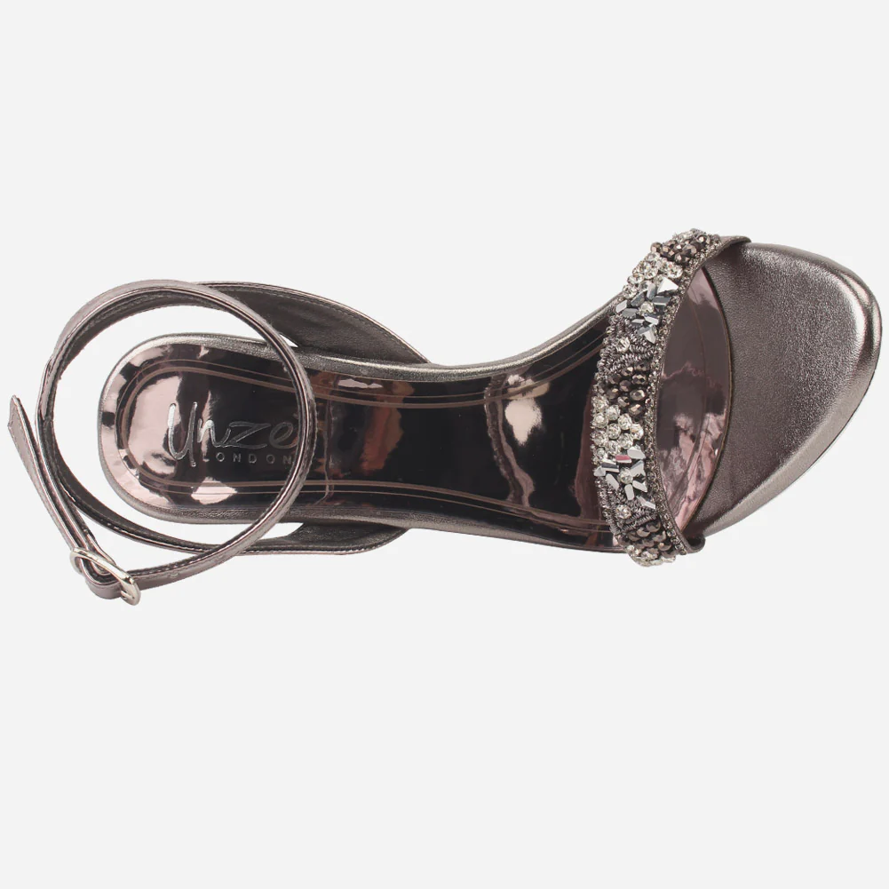 Womens "KARSON" Decorated Stiletto Sandals - Image 4