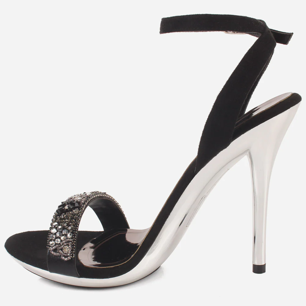 Womens "KARSON" Decorated Stiletto Sandals - Image 3