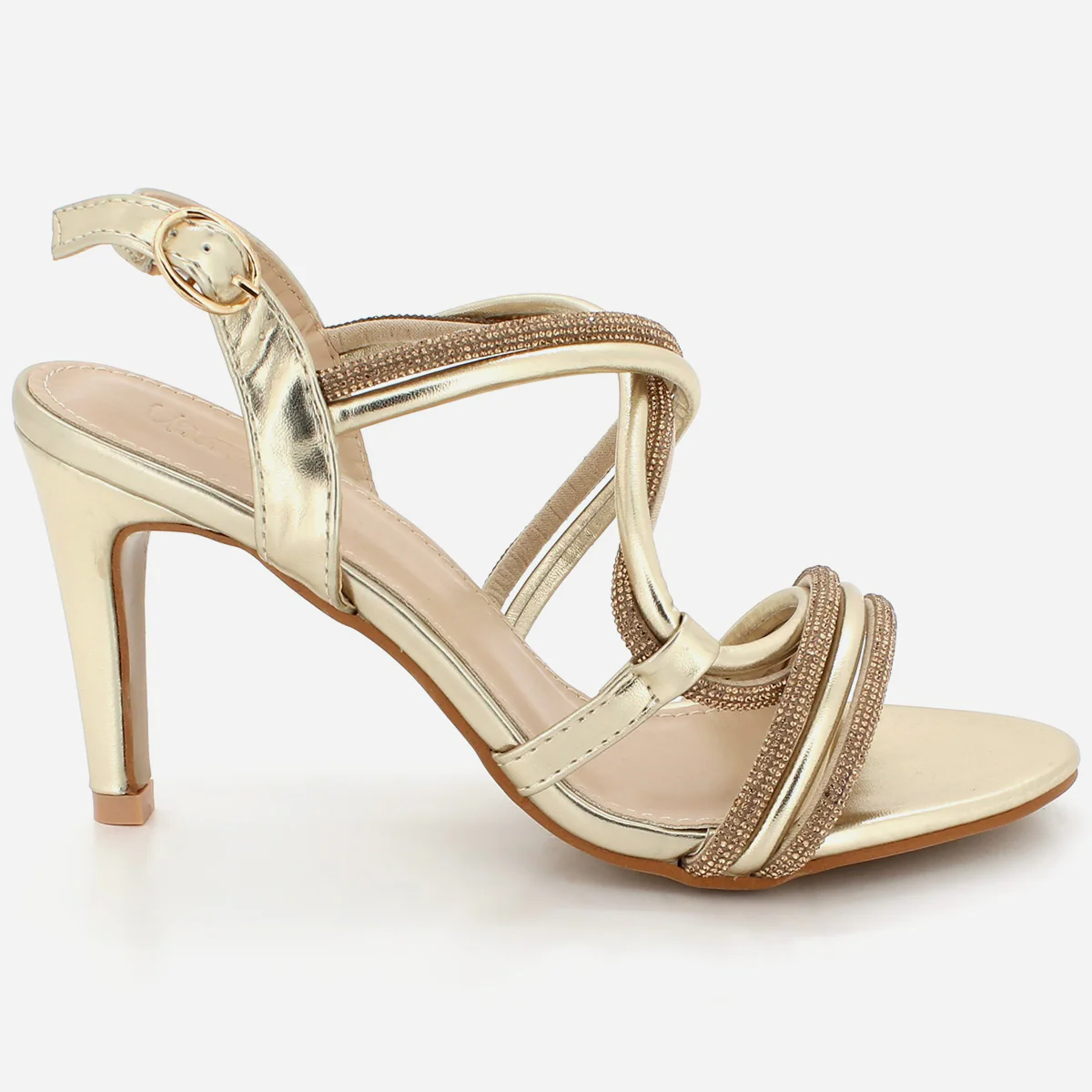 Womens "KUKEE" Crystal Adorned Party Sandals - Image 2