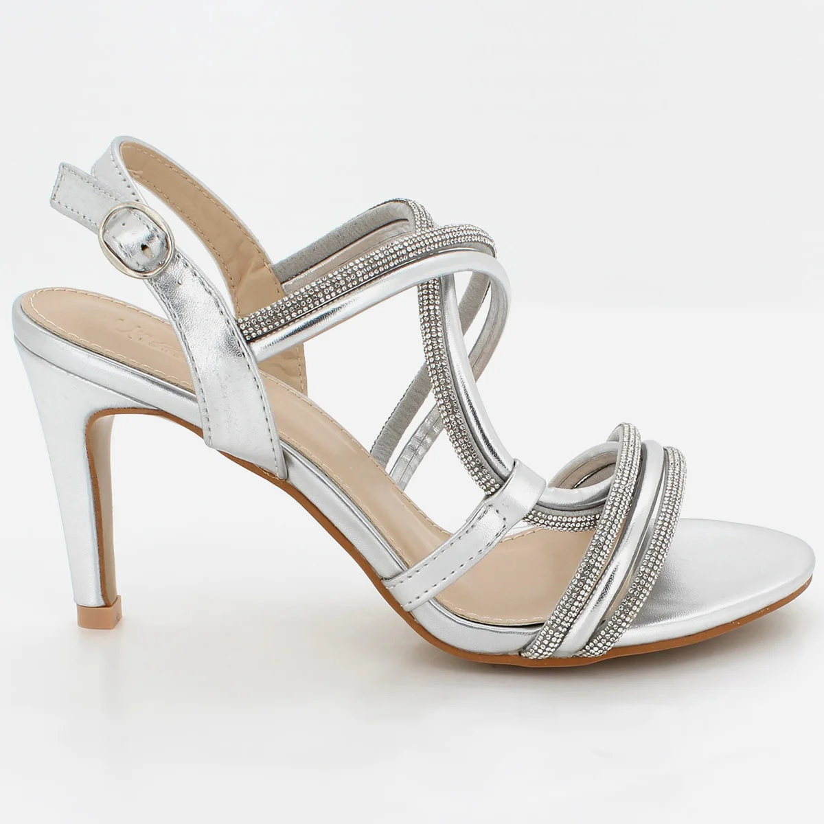 Womens "KUKEE" Crystal Adorned Party Sandals - Image 2
