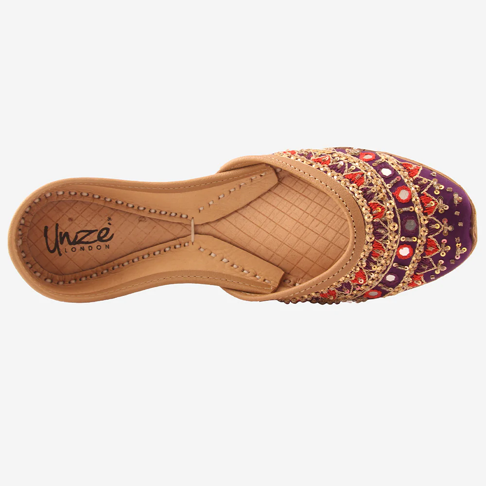 Womens "MYRSE" Embellished Leather Indian Khussa - Image 4