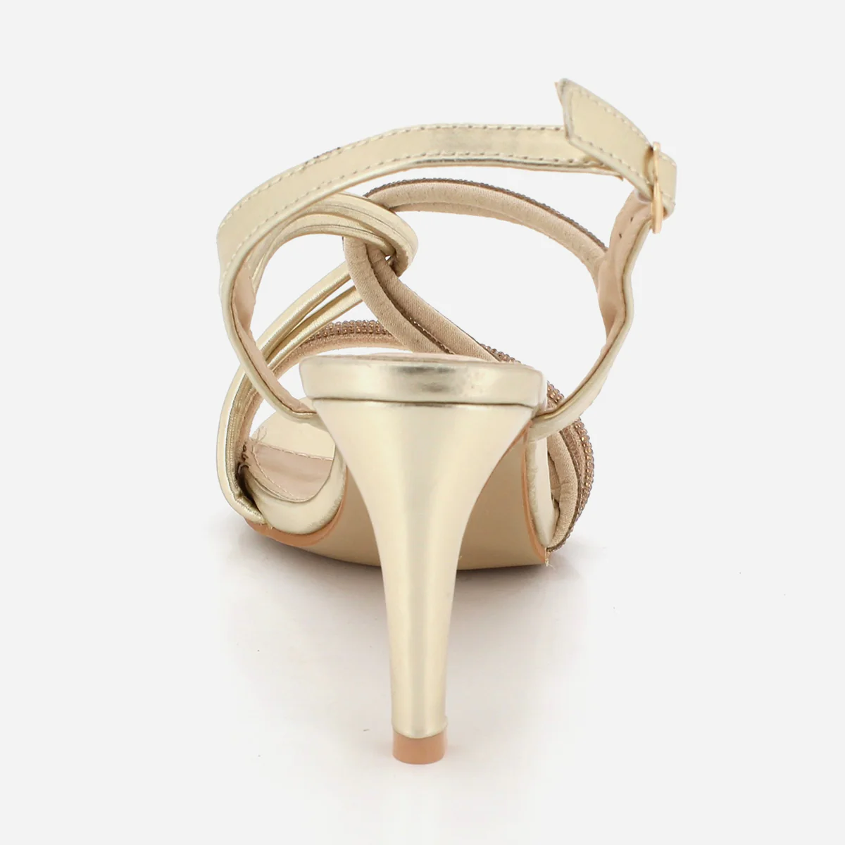Womens "OLIVIA"Decorated Heel Sandals - Image 3