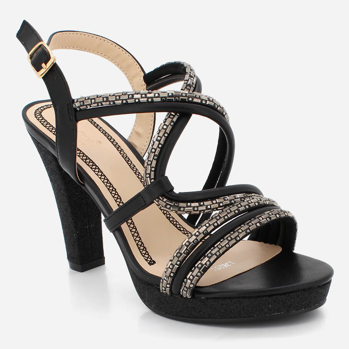 Womens "ROYALE" Diamante Detailing Block Heeled Sandals