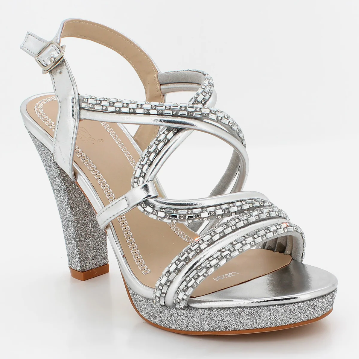 Womens "ROYALE" Diamante Detailing Block Heeled Sandals