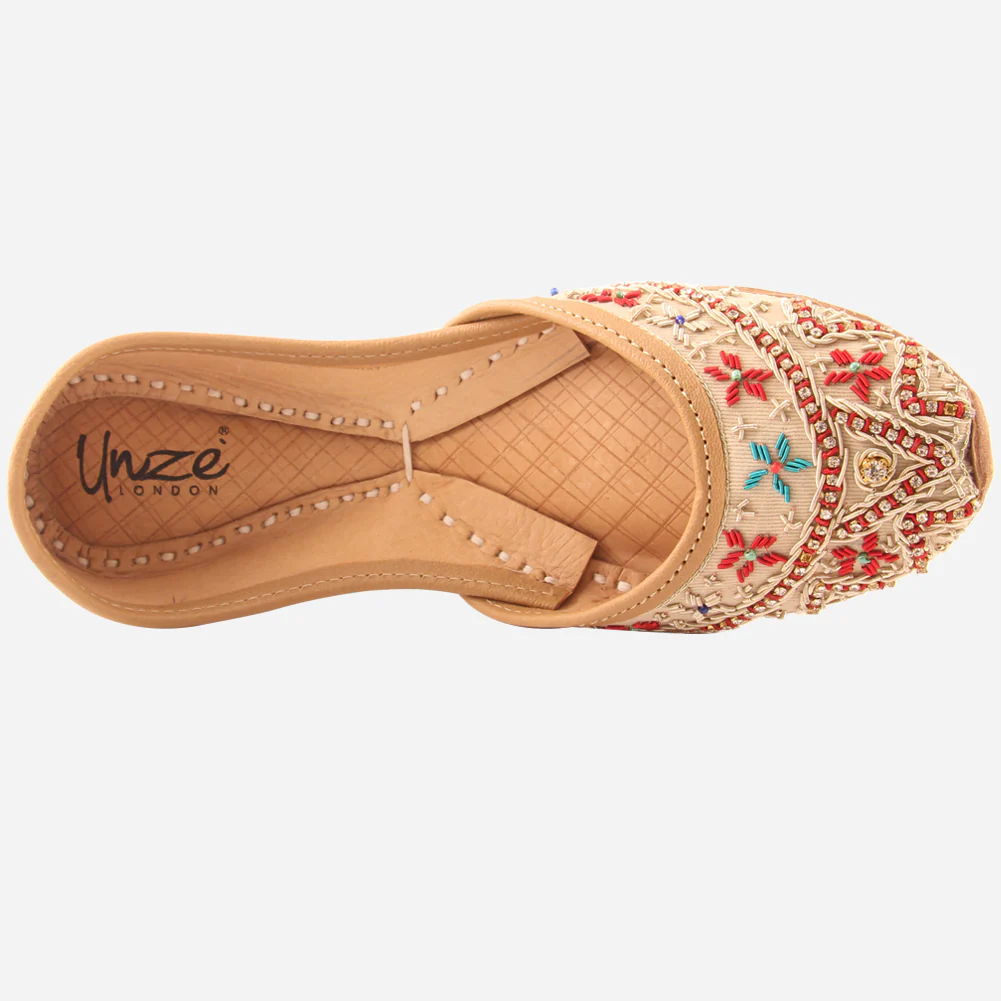 Womens "SAIMI" Threadwork Adorned Indian Khussa - Image 4