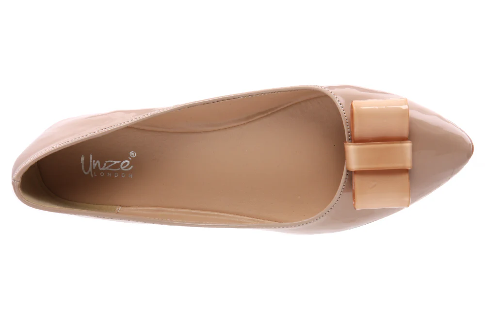 Womens Shiny 'Fresh' Bow Style Pumps - Image 4